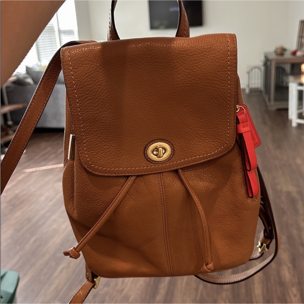 Vintage Coach Turnlock small backpack - brown tan